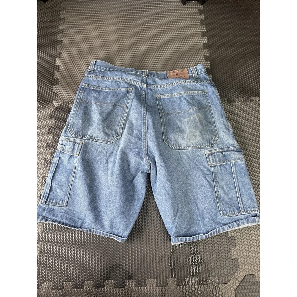 FUSE JEANS WEAR Men's Blue Denim Cargo Shorts Size 38 Relaxed Fit Pockets